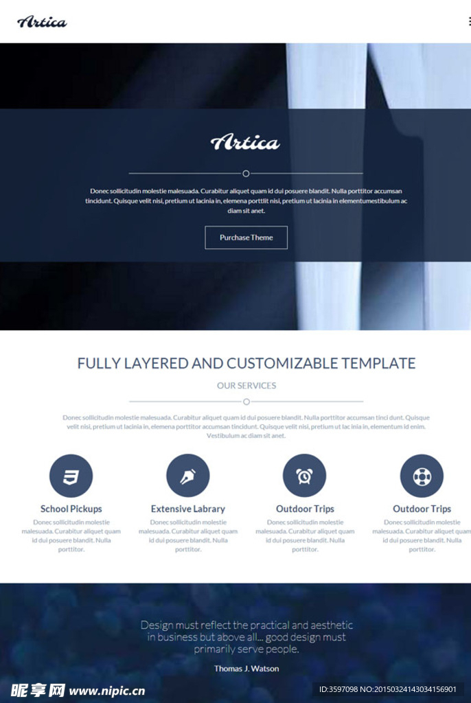 蓝色商务大气网站模板