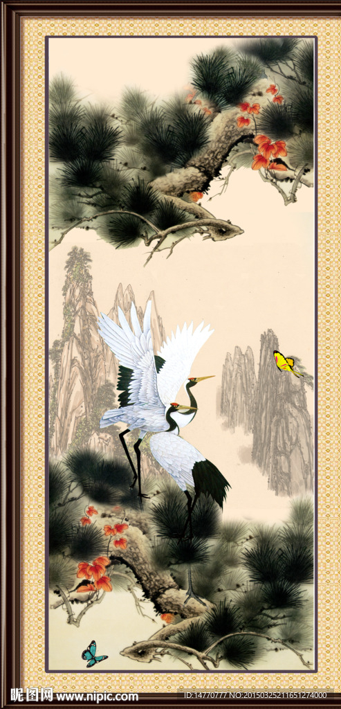 国画 仙鹤图