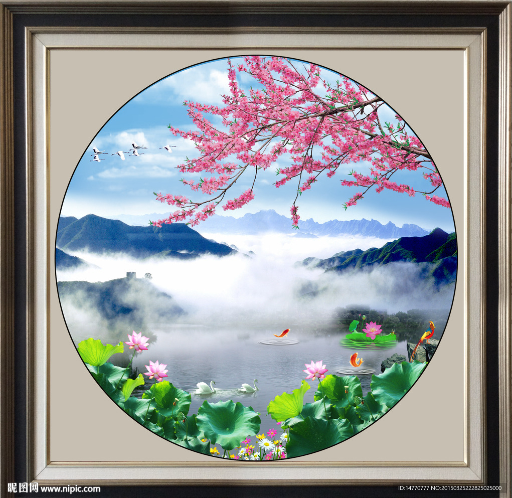 荷花风景图