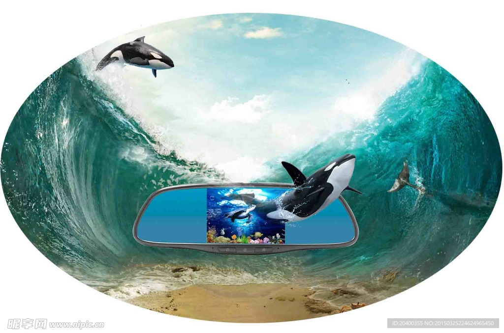 蓝色海洋地贴