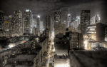 繁华城市街道夜景