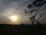夕阳下蒙古包