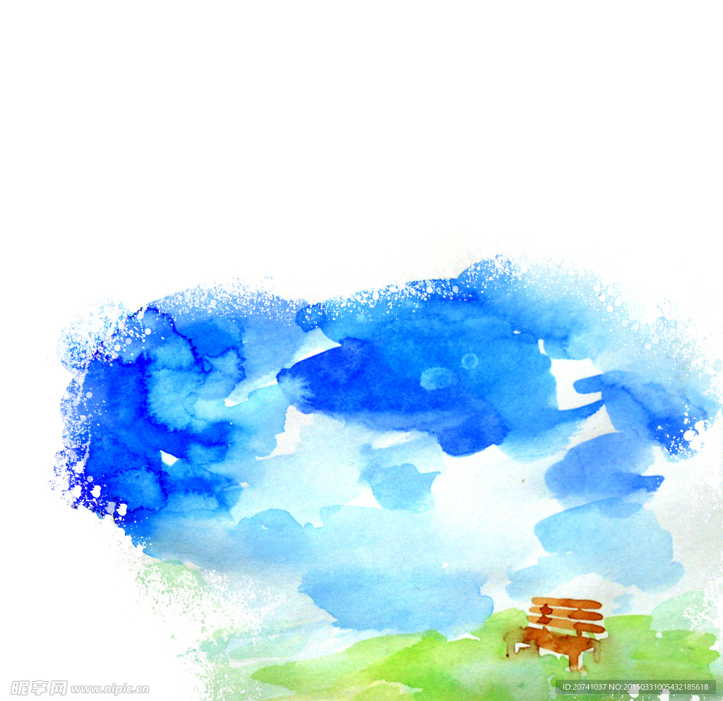 水墨蓝天