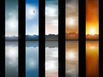 湖光水色背景矢量图