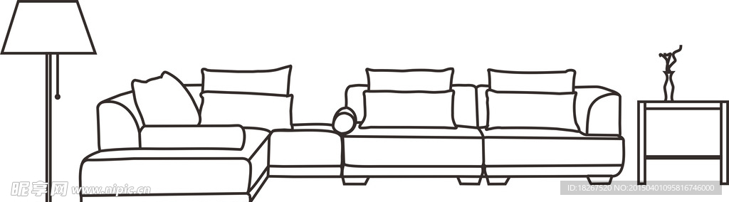 沙发线描图
