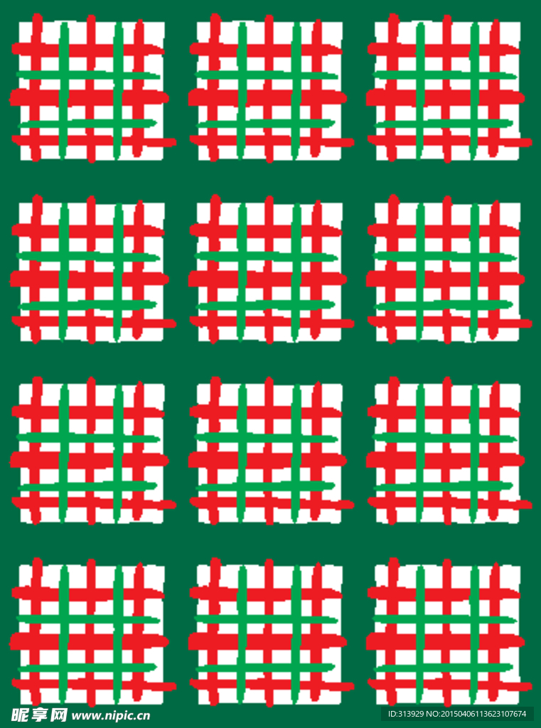 布纹花饰EPS矢量图 红绿桌布