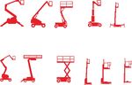 高空作业车产品全家福矢量图