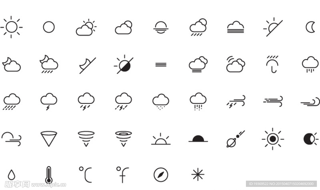 精致气象图标矢量素材