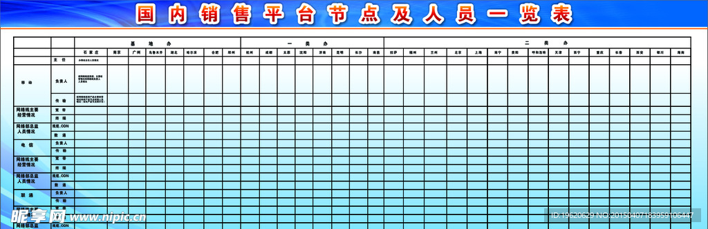 表格展板