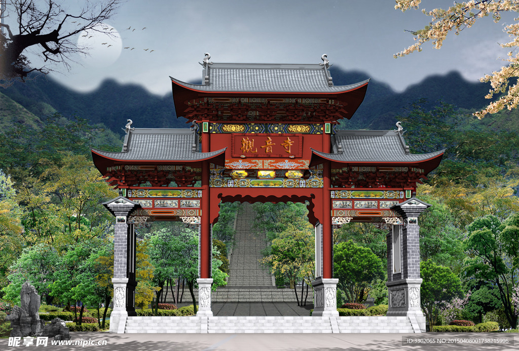 观音寺门牌景观设计