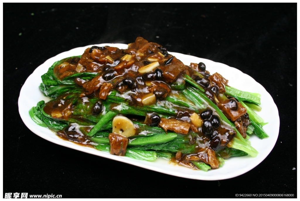 豆豉鲫鱼油麦菜
