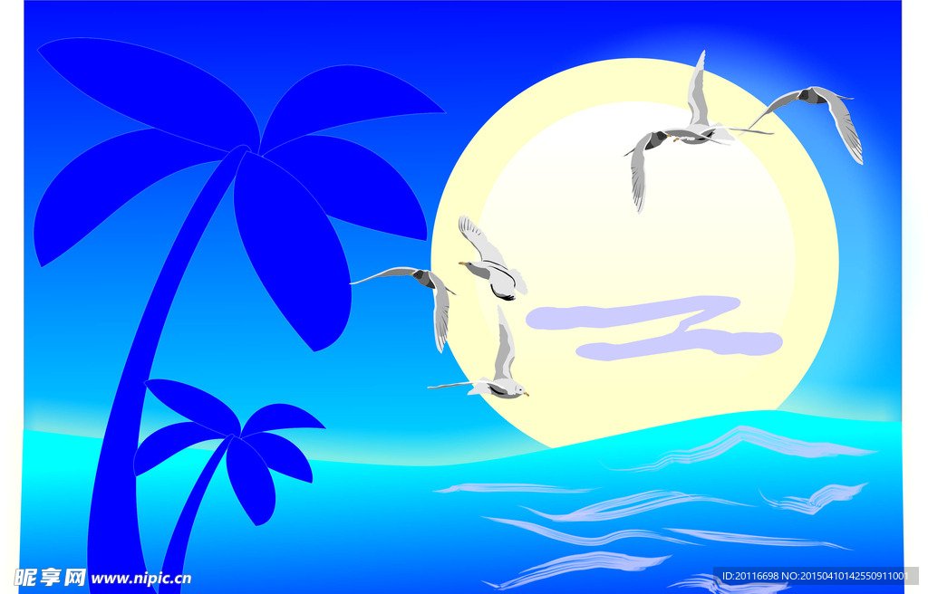 海边美景矢量