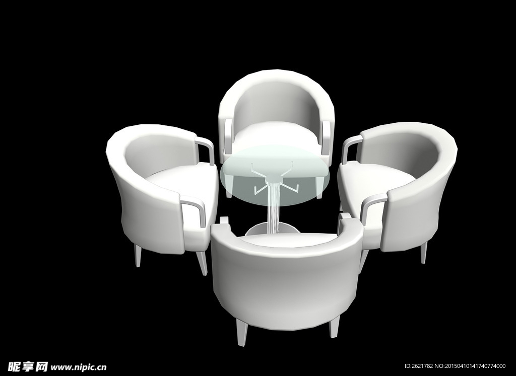 沙发洽谈区3D模型