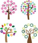 花朵树木 矢量