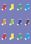 彩色袜子 像素点画 卡通袜子
