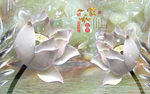 家和富贵玉雕浮雕荷花装饰画