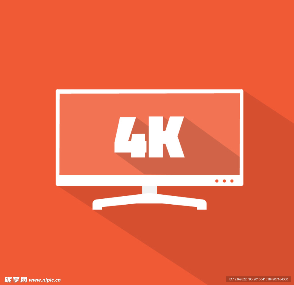 扁平化4K电视设计矢量素材