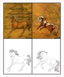 白描骏马
