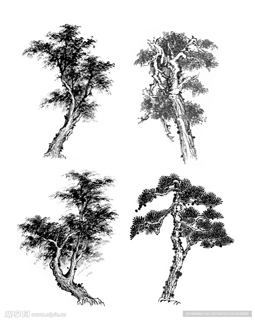 水墨树