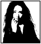 黑白美女矢量图