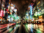 东京 银座 夜晚 街景