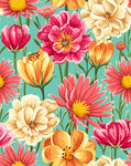 油画鲜花 花朵  花束 每个