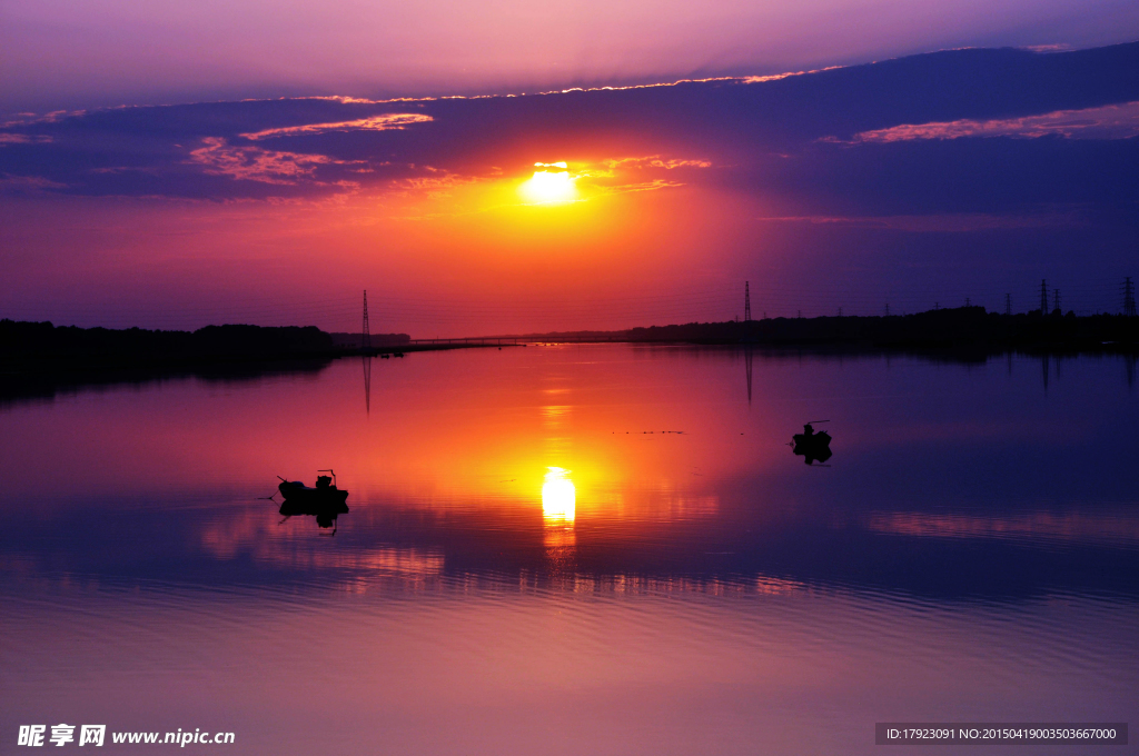 潮白河夕阳