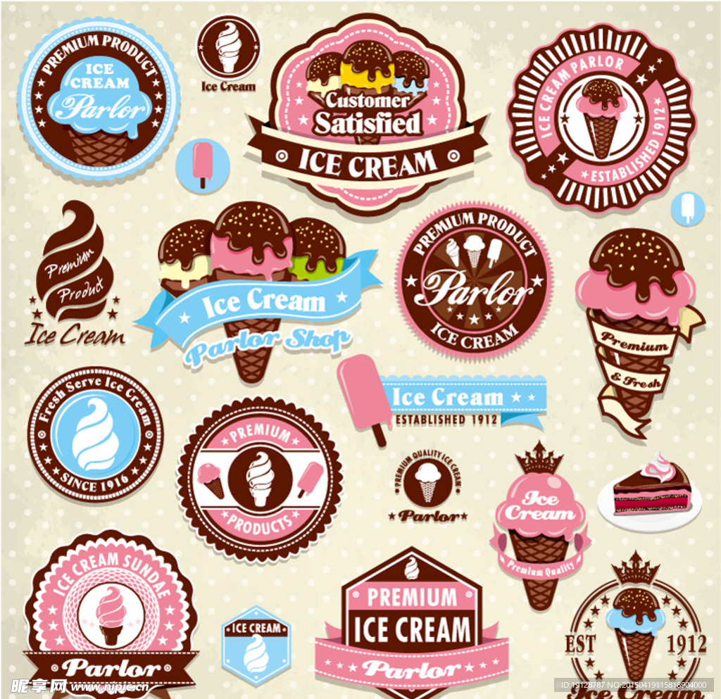 冰激凌图标 卡通冰淇凌