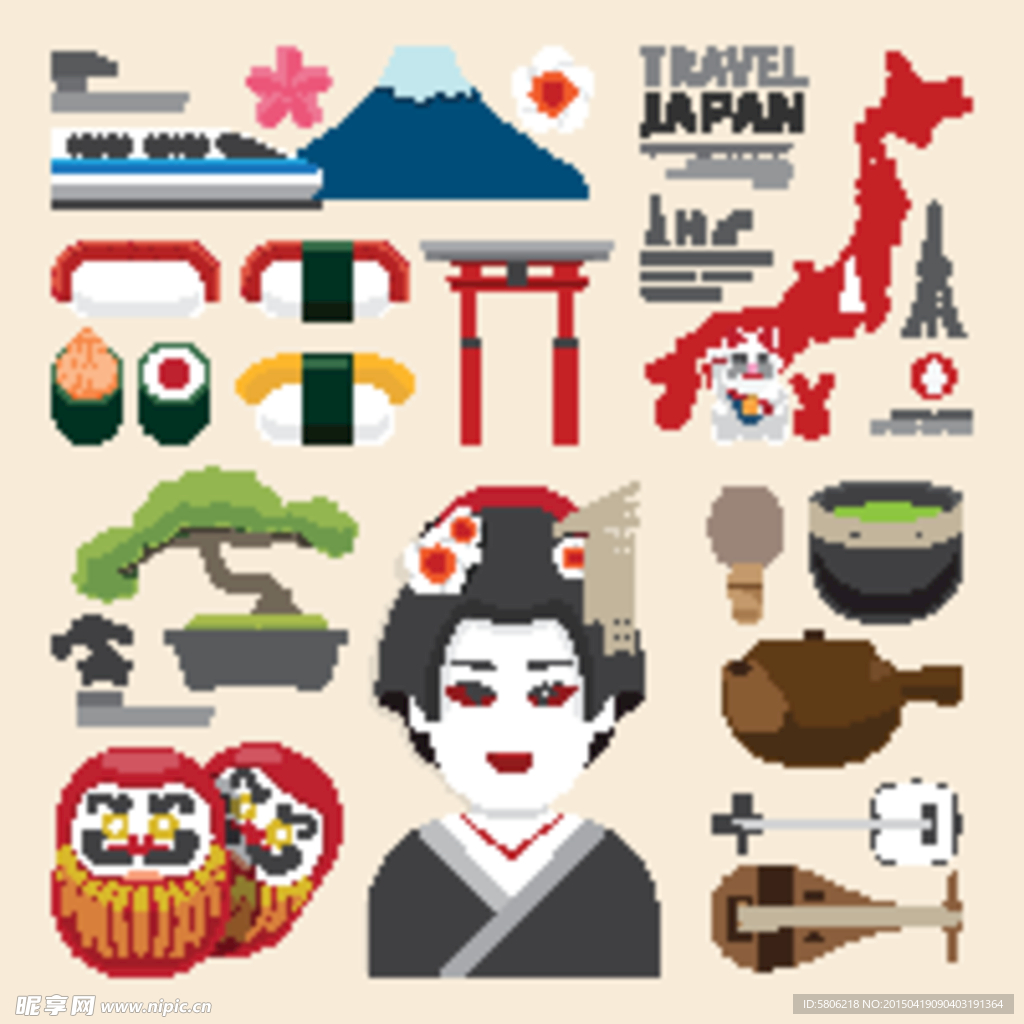 国家形象 插画 扁平化 旅游