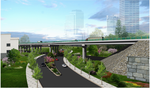 桥梁上跨道路效果图