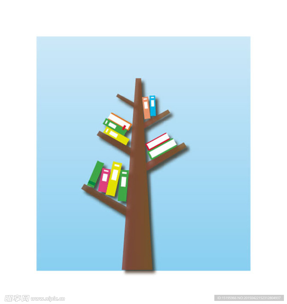 卡通树木造型书架
