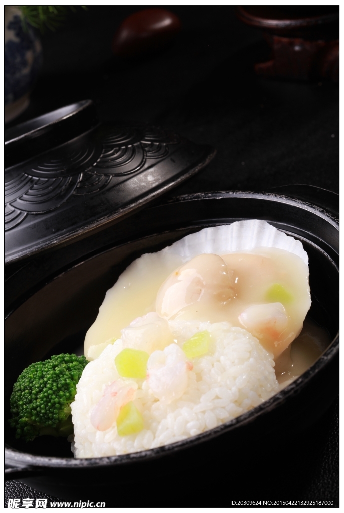 海鲜扇贝泡饭一
