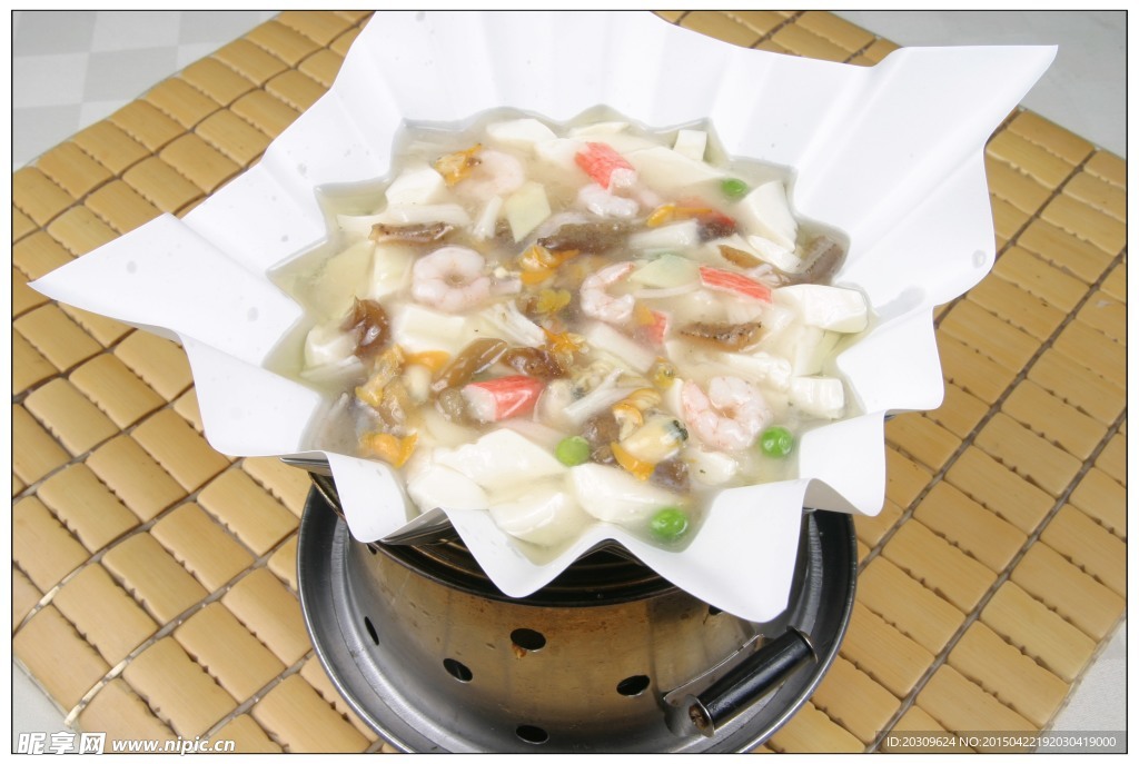 纸锅蛤鲜豆腐