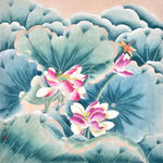 荷花蜻蜓图