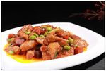 黄鱼香毛豆炒素鸡