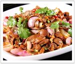 毛葱炒鸡胗