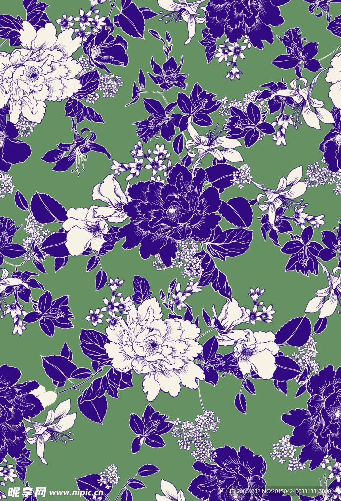 花朵线描画卉