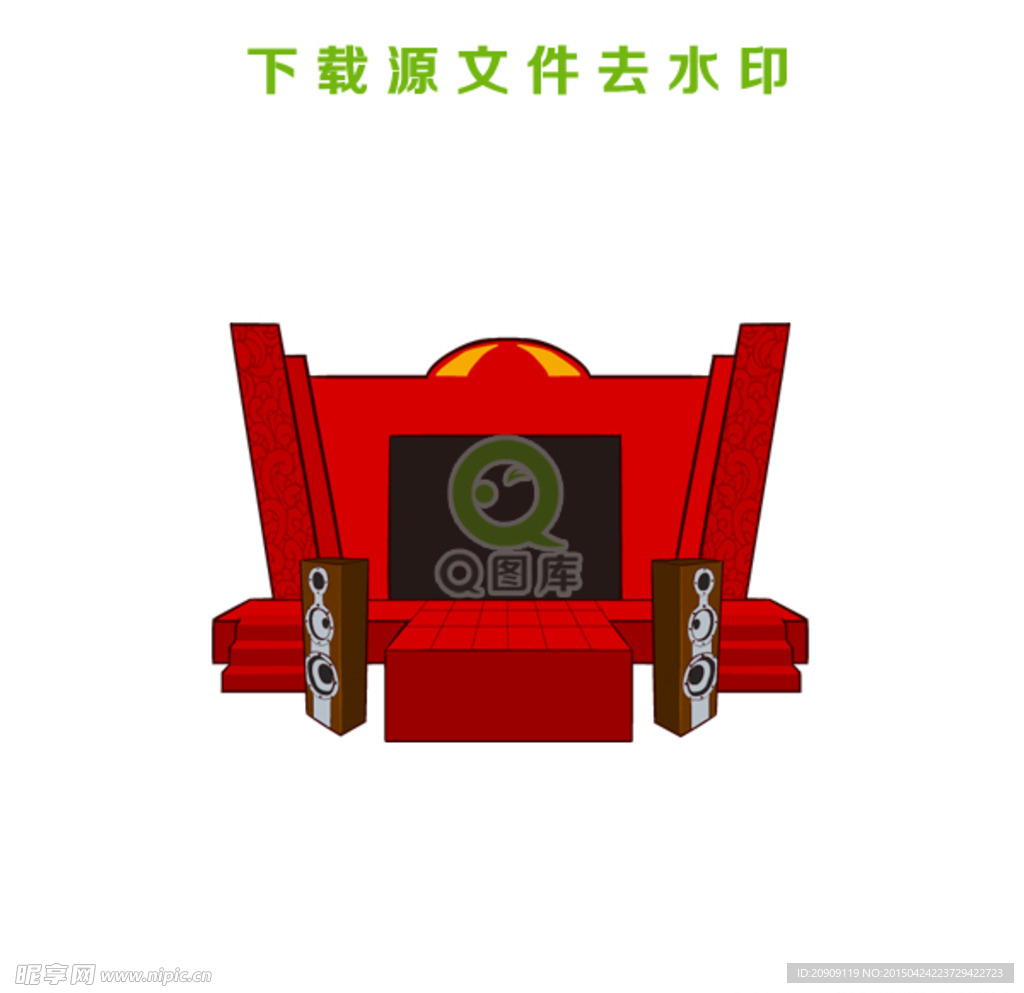 手工绘制矢量展台造型图