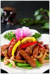 牛小排炒白玉菇