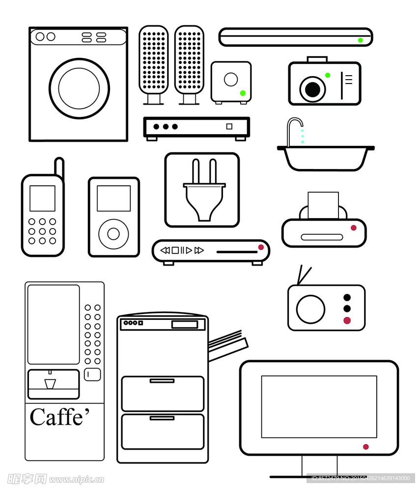 家用电器线条图片
