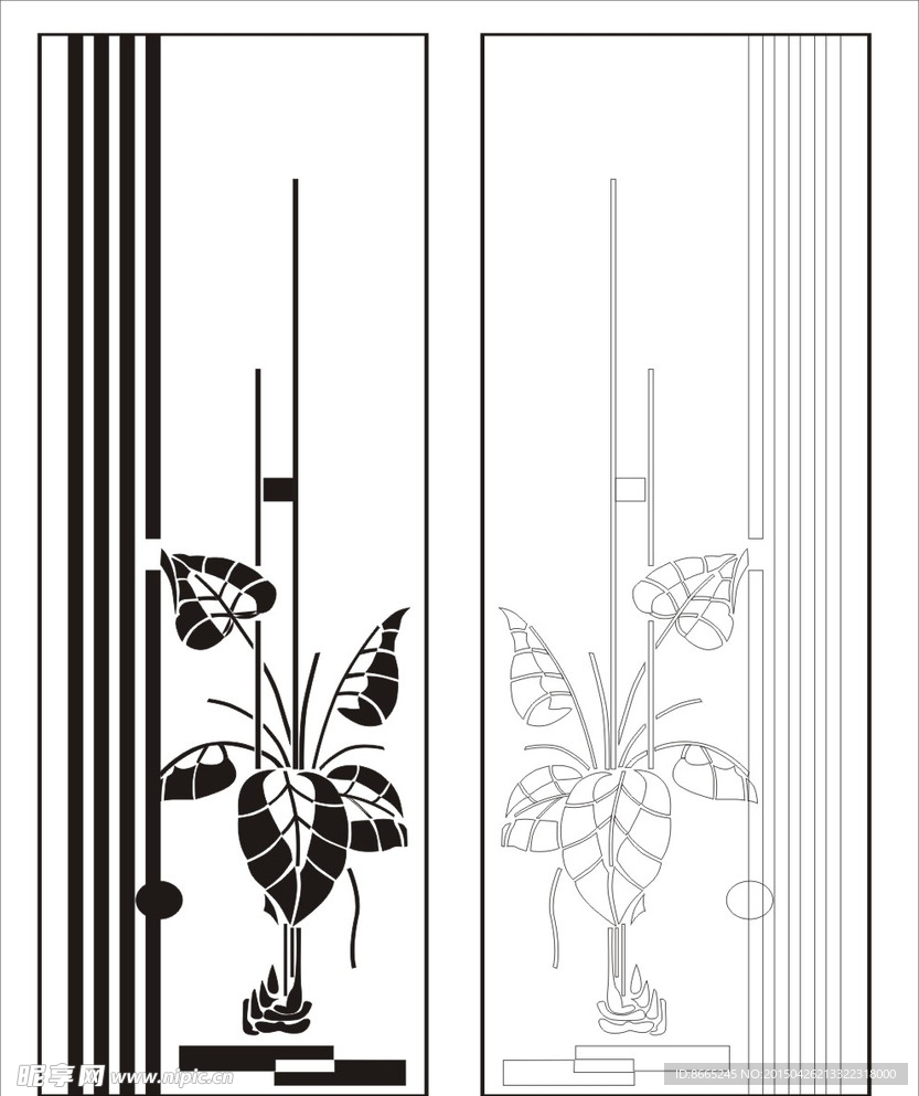 室内植物移门