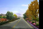 道路绿化效果图