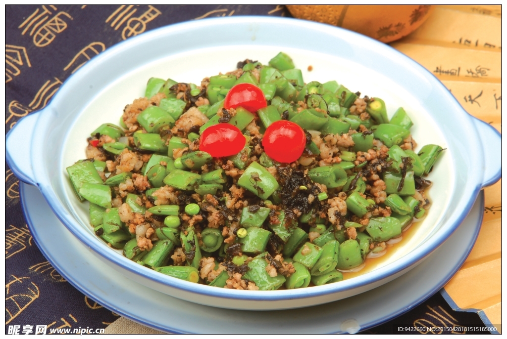 蓝菜肉碎炒蜜豆