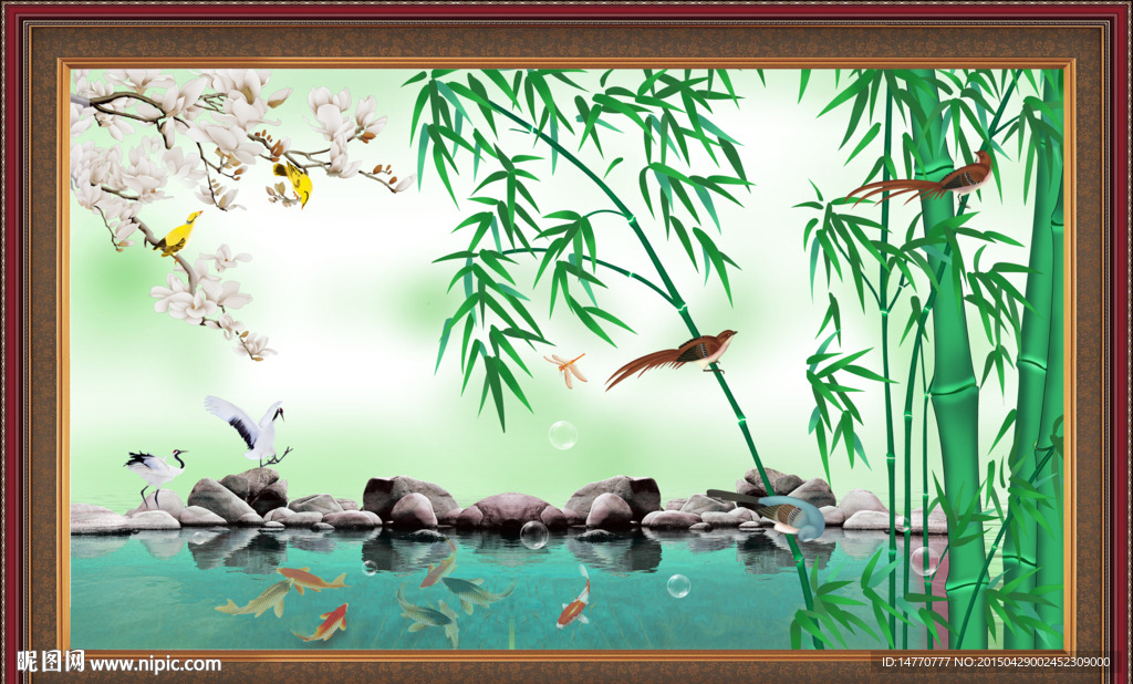 竹子壁画