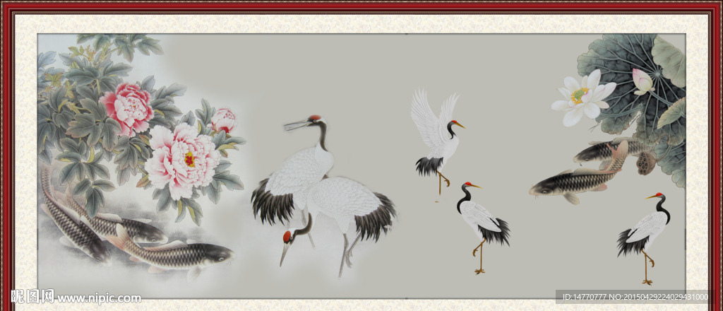 荷花装饰画