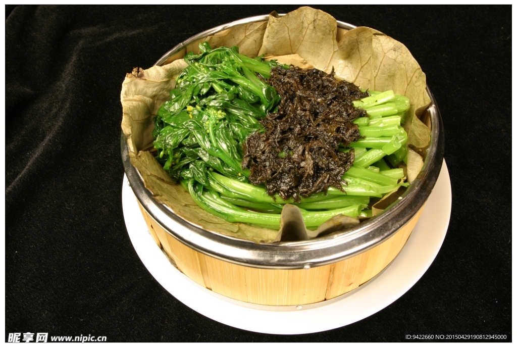 笼仔榄菜蒸菜心