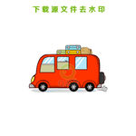 卡通面包车矢量图