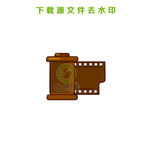 手绘胶卷矢量图