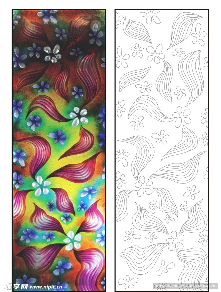 花卉艺术玻璃
