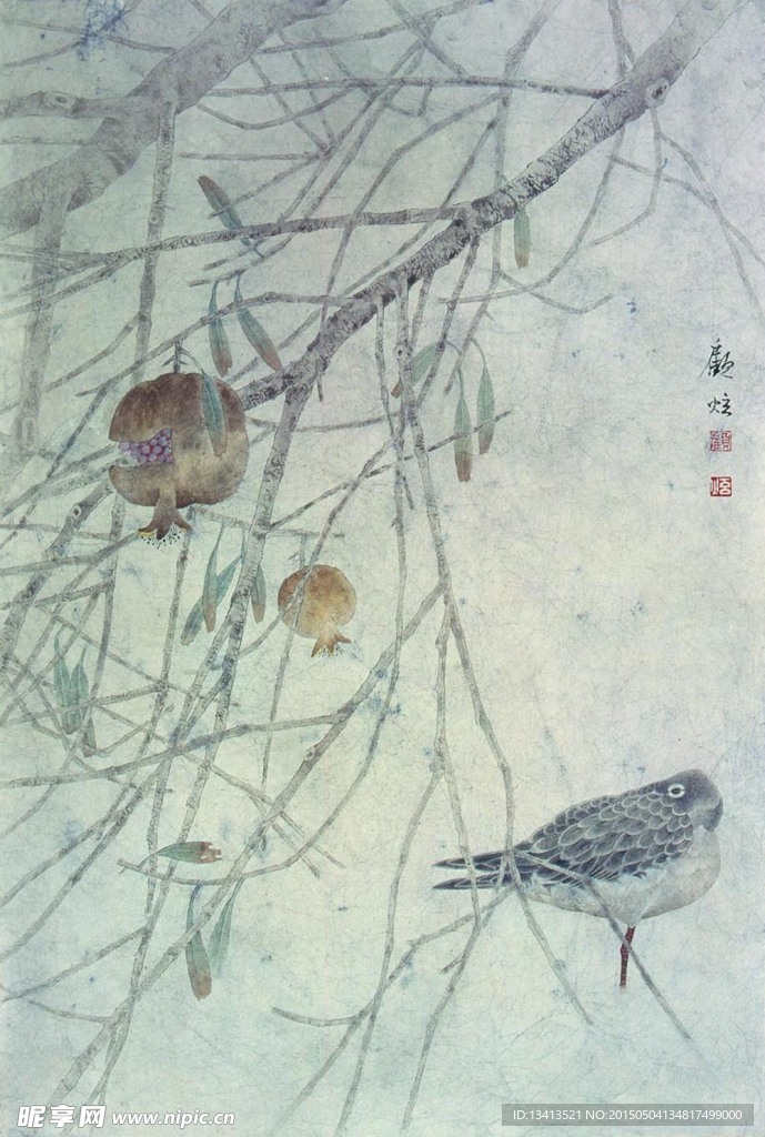 现代工笔 花鸟